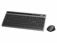 hama 00182686 hama KMW-600 Plus Tastatur-Maus-Set kabellos schwarz, anthrazit