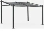 sweeek - WANDPERGOLA 3X4M mit Schiebeleinwand - Grau - Grau
