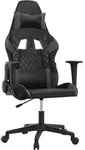 vidaXL Gaming-Stuhl mit Massagefunktion Schwarz und Grau Kunstleder - Grau
