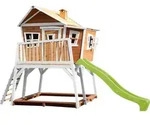 AXI Spielhaus Max mit Sandkasten & hellgr&uuml;ner Rutsche | Stelzenhaus in Braun &...
