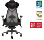 ASUS ROG Destrier Ergo, Netz-Sitz, Vernetzte R&uuml;ckenlehne, Schwarz, Grau, Aluminium,