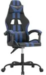 vidaXL Gaming-Stuhl Schwarz und Blau Kunstleder - Blau