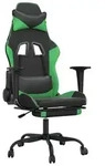 vidaXL Gaming-Stuhl mit Massage & Fu&szlig;st&uuml;tze Schwarz & Gr&uuml;n Kunstleder - Gr&uuml;n