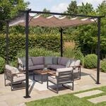 Pergola MCW-C42, Garten Pavillon, stabiles 6cm-Gestell + Schiebedach 3,5x3,5m...