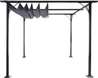 Pergola MCW-C42, Garten Pavillon, stabiles 6cm-Gestell + Schiebedach 3,5x3,5m grau