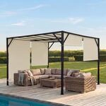 Pergola Beja, Garten Pavillon Terrassen&uuml;berdachung, stabiles 6cm-Stahl-Gestell +