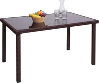 Poly-Rattan Tisch MCW-G19, Gartentisch Balkontisch, 120x75cm braun