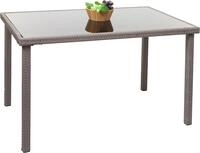 Poly-Rattan Tisch MCW-G19, Gartentisch Balkontisch, 120x75cm grau
