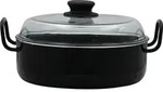 Riess Oma`s Schmorpfanne mit Glasdeckel &Oslash;24cm Backform Schwarz Emaille - Schwarz