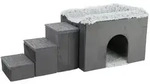 TRIXIE H&ouml;hle Harvey mit Treppe f&uuml;r Hunde - 135 &times; 47 &times; 50 cm - Grau/Wei&szlig;/Schwarz