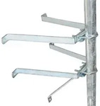 PremiumX Mauerhalter 50cm Stahl SAT Wandabstandshalter f&uuml;r Mast bis &Oslash; 60mm