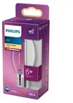 Philips Filament-Kerzenlampe, transparent 15W B35 E14, 1,4 W, 15 W, E14, 136 lm,