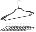 Relaxdays Kleiderb&uuml;gel f&uuml;r Anz&uuml;ge, 10er Set, Anzugb&uuml;gel, gummiert, aus Metall,