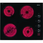 58cm 4-brenner 5800w glaskeramik-kochfeld schwarz Beko HIC64100 - Schwarz