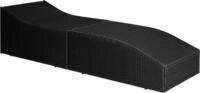 vidaXL Sonnenliege mit Polsterauflage Poly Rattan Schwarz