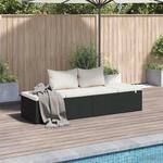 vidaXL Gartenbett Schwarz 195&times;60 cm Poly Rattan
