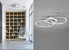 LED Deckenleuchte VENIDA 2 Ringe Chrom Weiß, Stufen Dimmer - 50x30cm