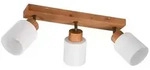 Deckenleuchte - Braun - Wei&szlig; - Holz - Glas - 3-flammig - B 45 cm - Wei&szlig;