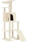 vidaXL Kratzbaum mit Sisal-Kratzs&auml;ulen Creme 166 cm - Creme