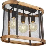 Globo Lighting Deckenleuchte Metall schwarz matt, Holz dunkelbraun, Metall schwarz