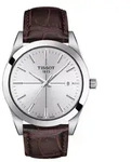Tissot Herrenuhr Gentleman Silber Braun Leder T127.410.16.031.01 - Bunt