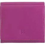 DUDU Geldbeutel Potremonnaie FUCHSIA VIOLETT BUNT Echtleder leicht praktisch Damen -