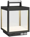 Lucande LED-Akkutischleuchte Cube, Alu, IP54, dimmbar - Schwarz