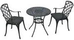 Merxx Gartenm&ouml;belset Rhodos 5tlg., 2 Sessel, 2 Sitzkissen, 1 Tisch &Oslash; 70 cm -