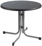 Gartentisch - Grau - Mecalit - Metallgestell - &Oslash; 86 cm - klappbar