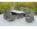 Merxx Gartenm&ouml;belset "Bologna" mit Tisch 195 x 93 cm, inkl. Kissen -