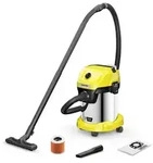 K&auml;rcher Akku-Nass-/Trockensauger WD 3-18 S, 270 W, 17 l, Patronenfilter, gelb - Gelb