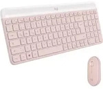 Logitech MK470, Mini, Kabellos, RF Wireless, QWERTY, Rose, Maus enthalten - Rosa