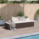 vidaXL Gartenbett Braun 195&times;60 cm Poly Rattan