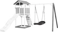 AXI Beach Tower Spielturm aus Holz in Wei&szlig; & Grau | Spielhaus f&uuml;r Kinder mit