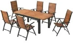 Merxx Gartenm&ouml;bel Set Santorin 7tlg., 6 Klappsessel, Ausziehtisch 150 (200) x...