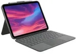 Logitech Combo Touch, AZERTY, Franz&ouml;sisch, Touchpad, 1,8 cm, 1 mm, Apple - Grau