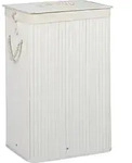 Relaxdays W&auml;schekorb Bambus, mit Deckel, rechteckig, XL, 83 L, faltbarer