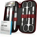 marQus Manik&uuml;re-Set 7-teilig &ndash; Echtleder-Etui, Solingen &ndash; Rot - Rot
