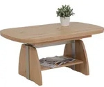 Couchtisch mit Funktionen, Colin oval - Artisan Eiche Nachbildung - h&ouml;henverstellbar