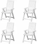 PROGARDEN Tampa SET 4x Klappsessel wei&szlig; Kunststoff M73535 - Wei&szlig;