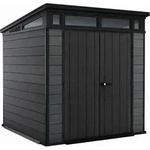 Gartenhaus Keter Cortina 7x7 graphit, mit Boden, wetterfest, wartungsfrei - Grau
