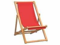 vidaXL Strandstuhl Klappbar Massivholz Teak Rot