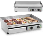Elektrogrill mit hohem Rand 75cm breit - Silber