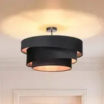 Lindby Deckenlampe Jusari, schwarz, Textil, &Oslash; 56 cm, E27 - Schwarz