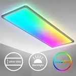 LED Deckenlampe mit indirektem Licht, Fernbedienung, buntes RGB+W Licht, LED Panel,