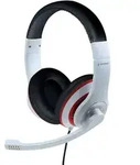 gembird Stereo-Headset mit Mikrofon, wei&szlig; - Schwarz/Rot/Wei&szlig;