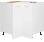 vidaXL Eckunterschrank Lyon Wei&szlig; 75,5x75,5x81,5 cm Holzwerkstoff - Wei&szlig;