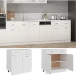 vidaXL Schubunterschrank Lyon Wei&szlig; 80x46x81,5 cm Holzwerkstoff - Wei&szlig;