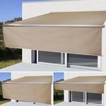 Elektrische Vollkassetten-Markise H124, 4x3m ausfahrbarer Volant Polyester Sand