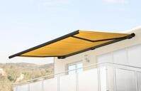 Elektrische Kassettenmarkise H124, Markise Vollkassette 5x3m Polyester gelb, Rahmen